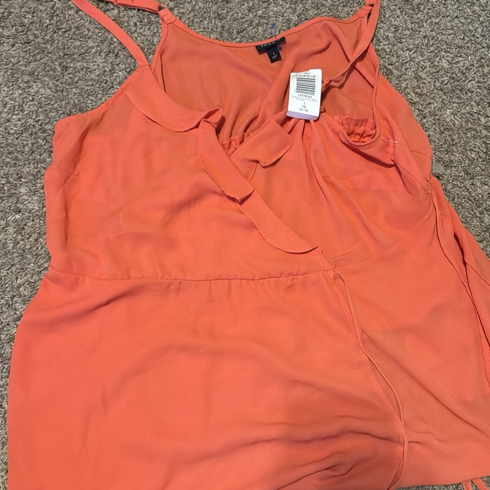 Torrid Coral Sleeveless Blouse